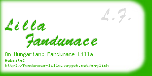 lilla fandunace business card